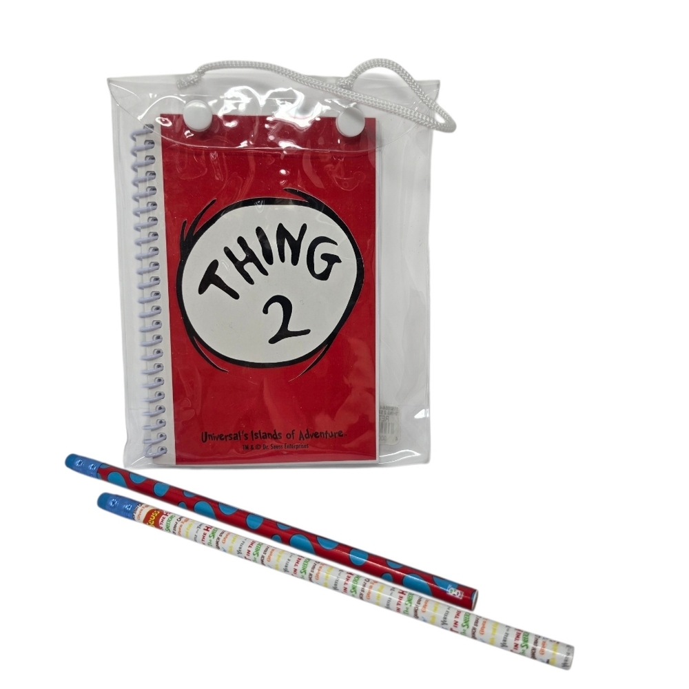 Universal Island of Adventure Thing 1 & 2 Souvenir Notebook Notepad Pen 6 x 4